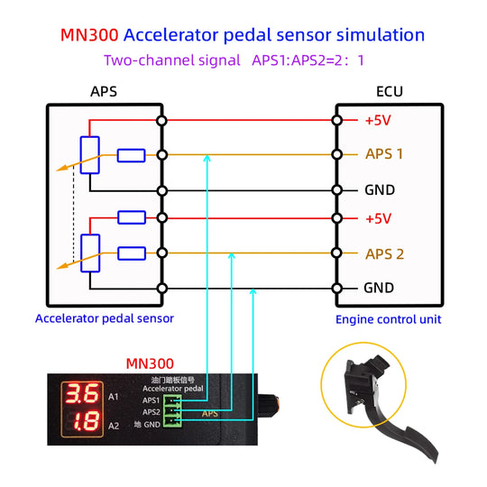 MN300 Auto Sensor Simulator Automobil Signal Tester Auto Drossel Schiene Sauerstoff Öl Druck Flow Sensor Signal...