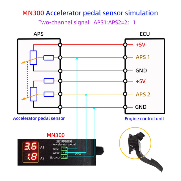 MN300 Auto Sensor Simulator Automobil Signal Tester Auto Drossel Schiene Sauerstoff Öl Druck Flow Sensor Signal...