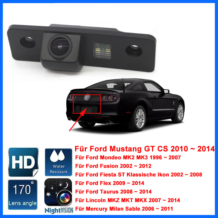 170° HD CCD Nachtsicht Rückfahrkamera für Ford Mustang, Mondeo, Fusion, Fiesta, Flex, Taurus, Lincoln MKZ/MKT/MKX, Mercury Milan/Sable und Škoda Octavia (1996-2014)