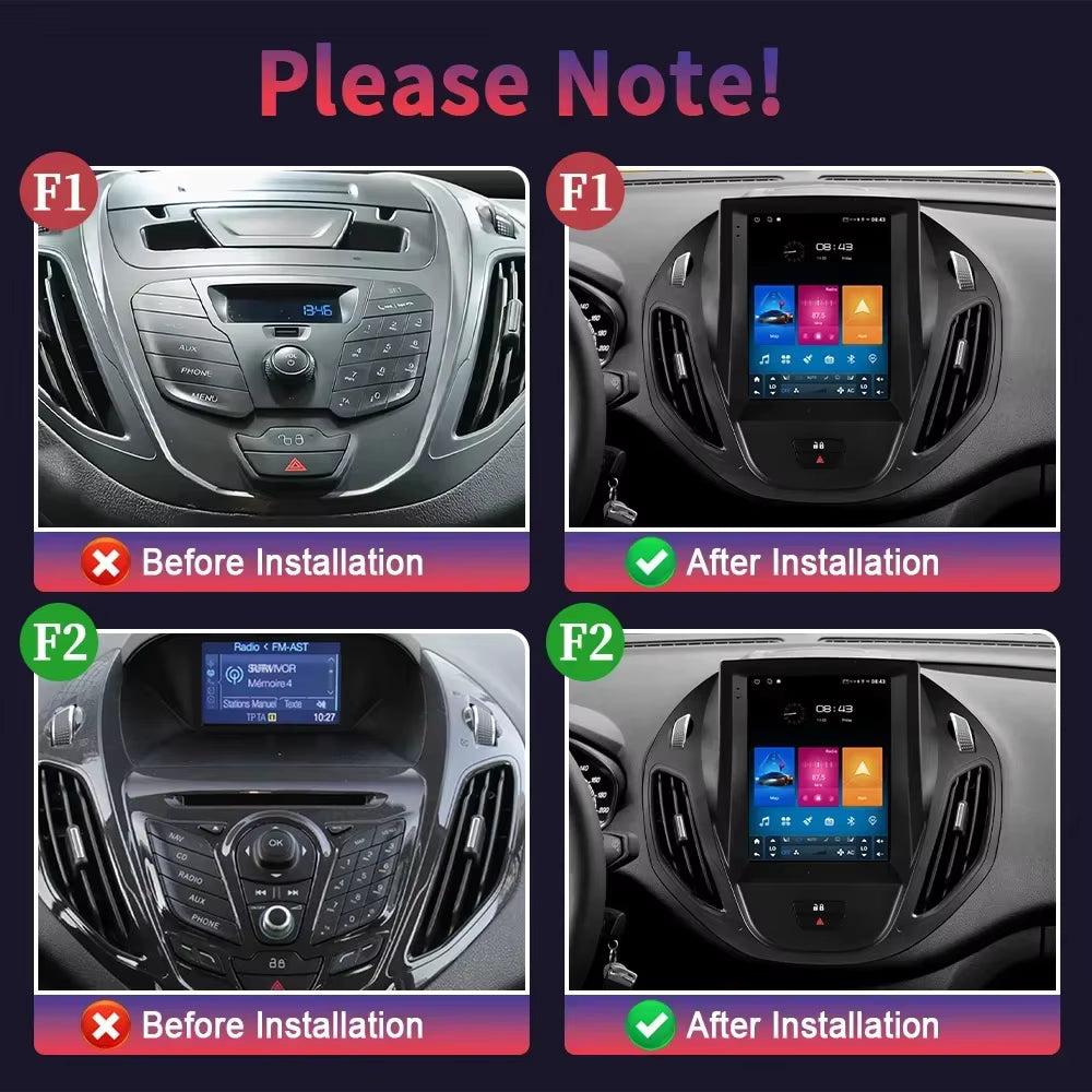 Android Autoradio für Ford Tourneo Transit 2012-2023 mit Wireless CarPlay & Android Auto