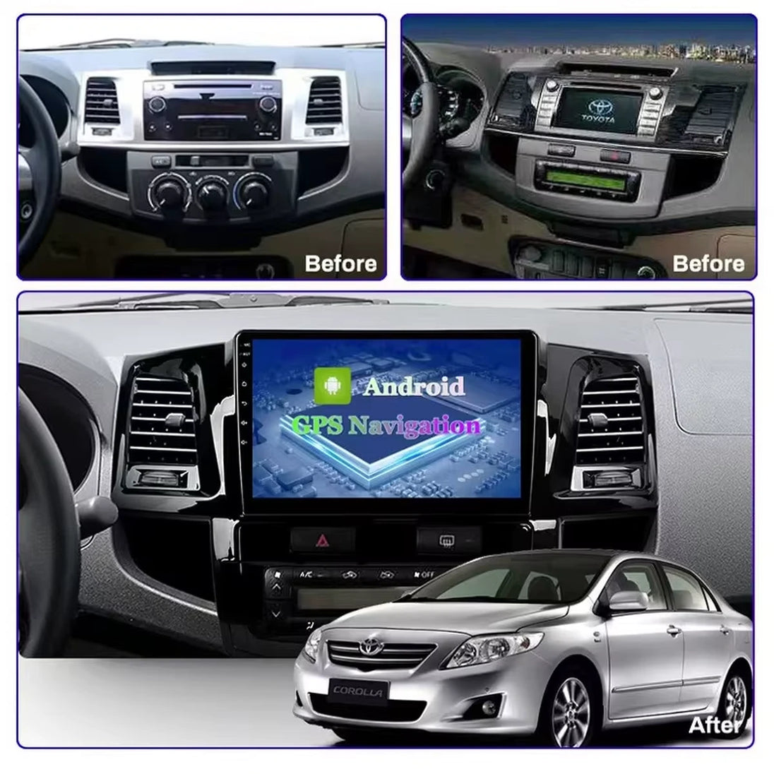 Android Autoradio für Toyota Hilux 2007-2015 mit Wireless CarPlay & Android Auto