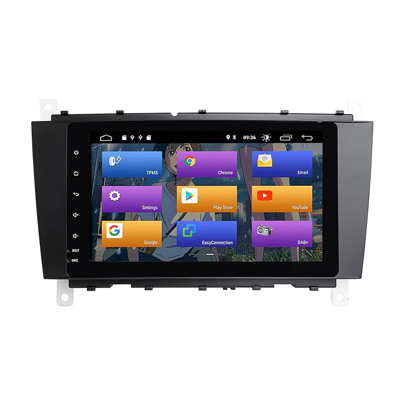 Android Autoradio für Mercedes Benz C-Klasse W203, CLK W209 und G-Klasse W463 2004-2008 mit Wireless CarPlay, Android Auto & DAB+