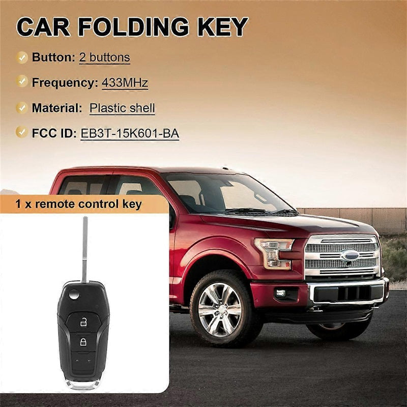 Auto Smart-Remote-Key 2 Taste 433MHz Fit Für Ford Ranger F150 2015 2016 2017 2018 ID49 PCF7945P EB3T-15K601-BA