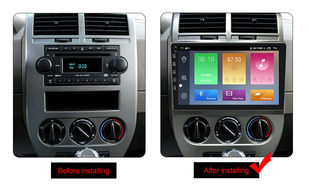 Android Autoradio für Jeep Compass 2007–2014 mit WiFi, NAVI, Bluetooth und USB