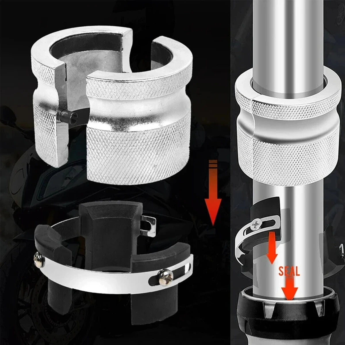 39mm-50mm Motorrad Gabel Dichtung Fahrer Werkzeug Einstellbare handheld entfernung Öl Dichtungen Installieren...