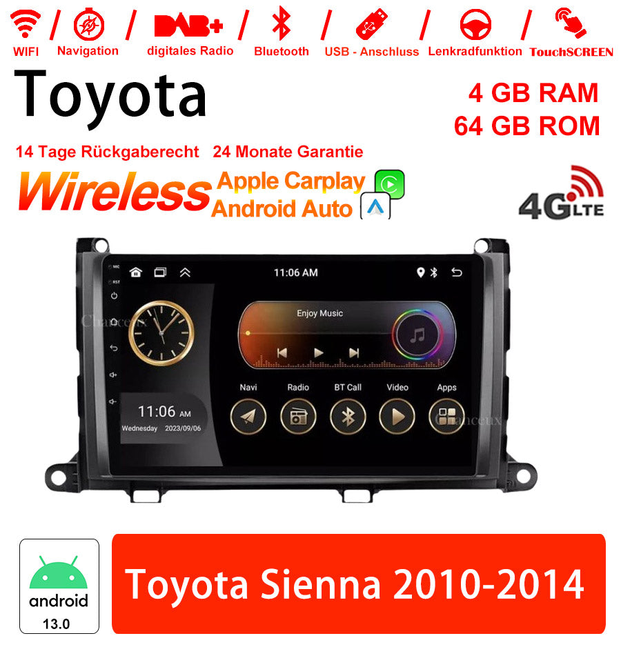Android Autoradio für Toyota Sienna 2010-2014 mit Wireless CarPlay & Android Auto