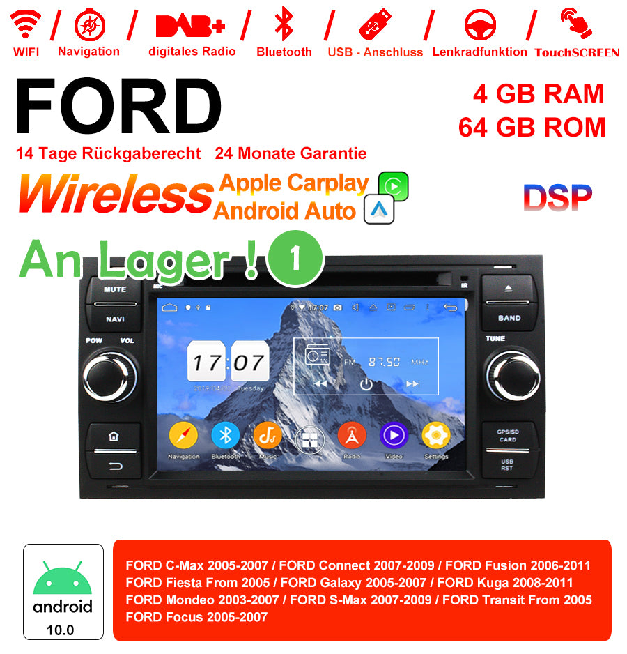 7 Zoll Android Autoradio für Ford Modelle 2003-2011 mit Wireless CarPlay & Android Auto