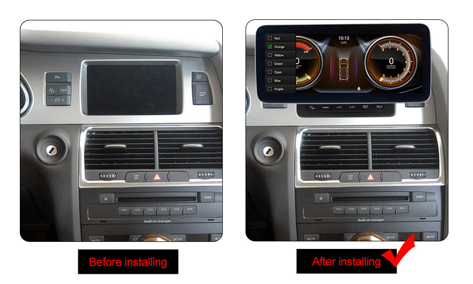 10.25 Zoll Android 13.0 Autoradio für Audi Q7 2005-2009 mit Wireless CarPlay & Android Auto
