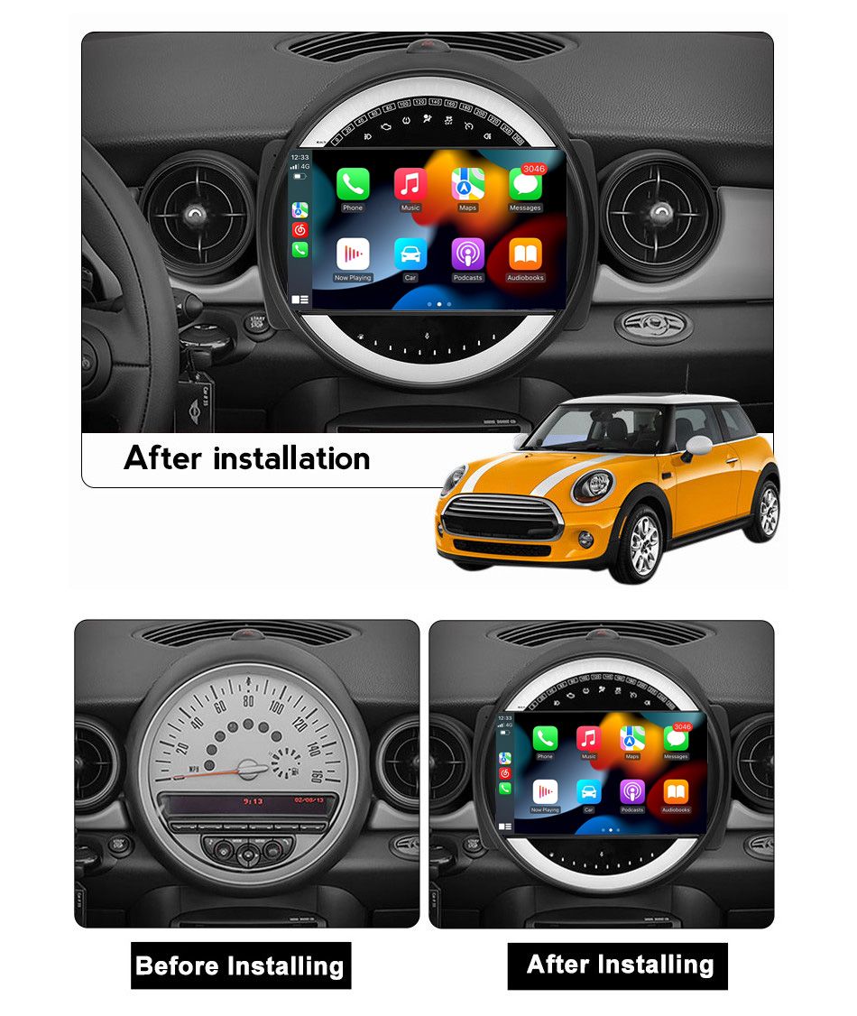 Android Autoradio für BMW MINI 2011-2014 mit Wireless CarPlay, Android Auto & DAB+