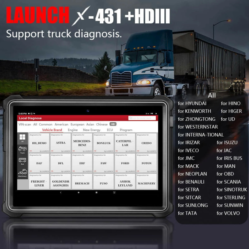LAUNCH X431 V+ HDIII Diagnosegerät für Nutzfahrzeuge & LKW