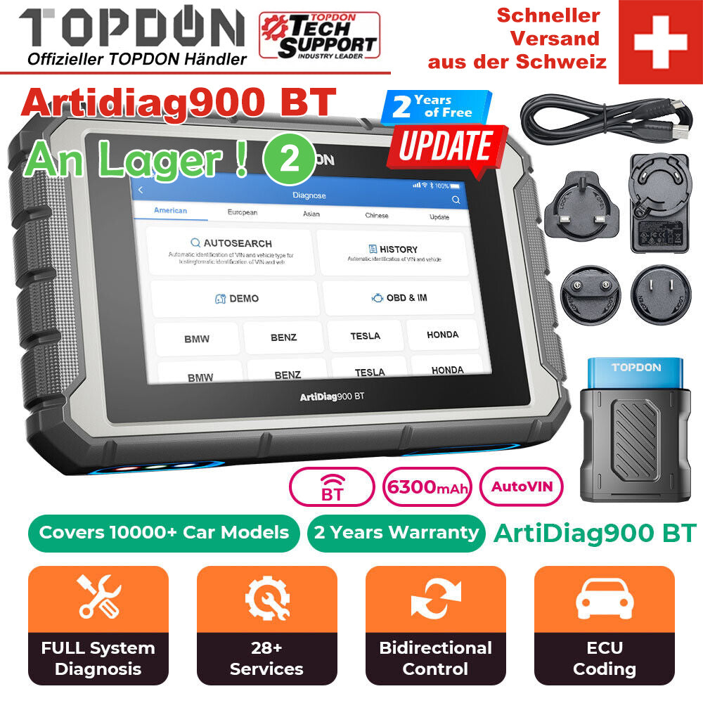 TOPDON Artidiag900BT OBD2 Diagnosegerät für Fahrzeugsysteme