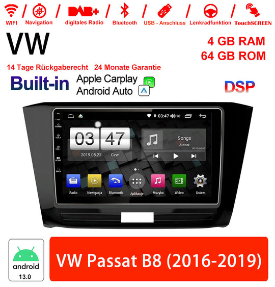 Android Autoradio für VW Passat B8 2016–2019 mit Wireless CarPlay & Android Auto