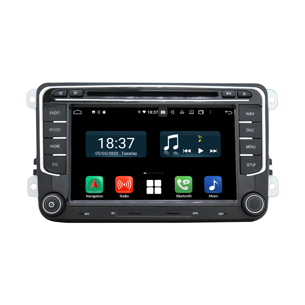 Android Autoradio für VW Golf, Passat, Touran, Tiguan, Polo, Sharan, Caddy, Multivan, Skoda Octavia, Fabia, Roomster, Yeti, SEAT Leon, Toledo, Altea (2003-2013) mit Wireless CarPlay & Android Auto