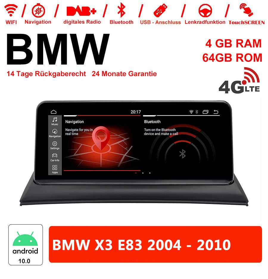 Android Autoradio für BMW X3 E83 2004-2010 mit Wireless CarPlay, Android Auto & DAB+
