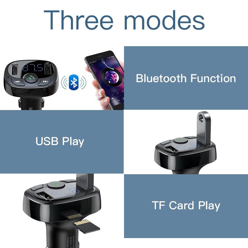 Baseus Auto Ladegerät Handy Freisprechen FM Transmitter Bluetooth Car Kit