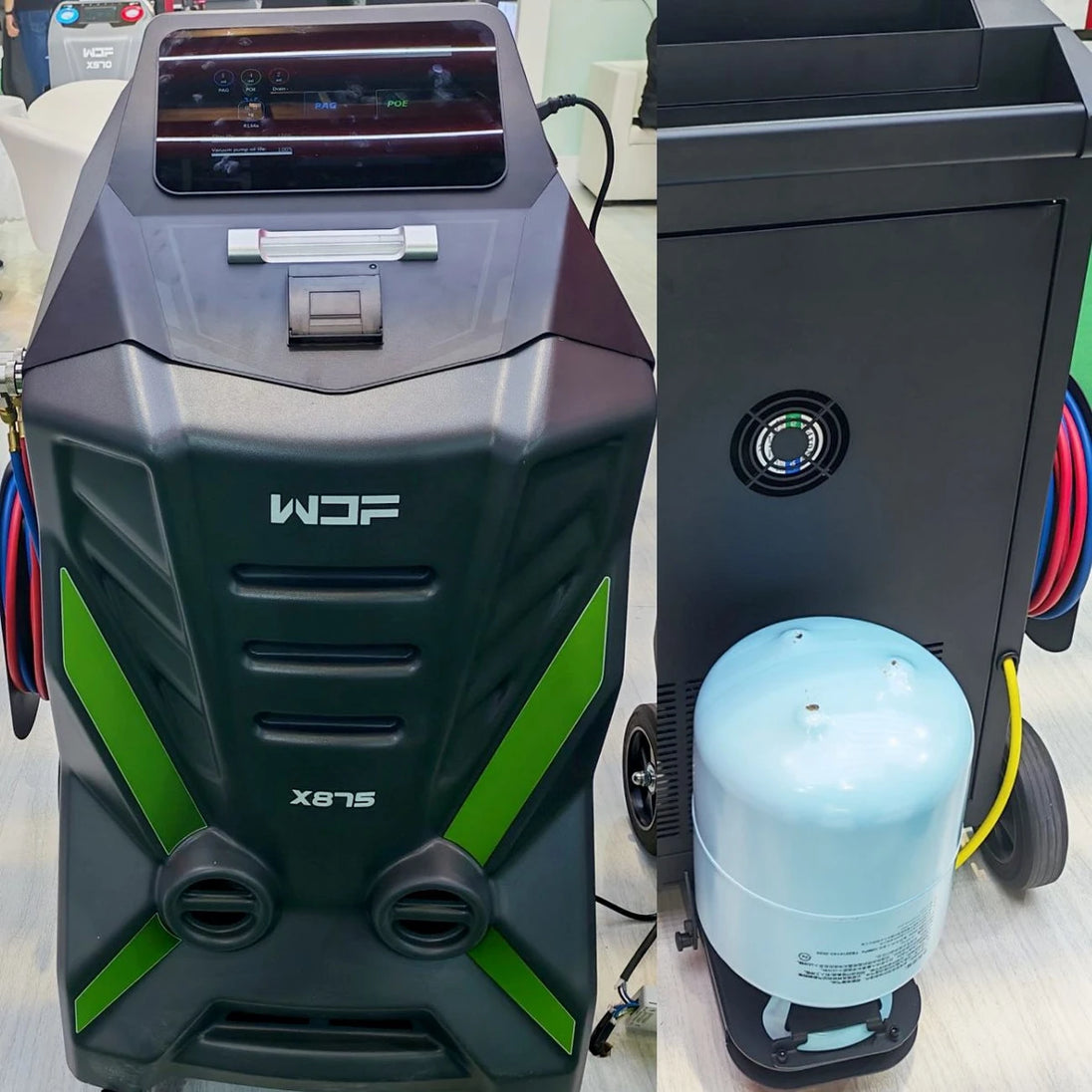 WDF X875 Vollautomatische R134a-Kältemittel-Rückgewinnungs- und Befüllstation für Kfz-Klimaanlagen mit...