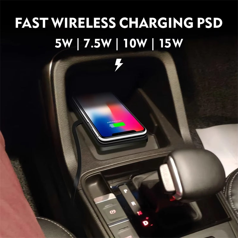 15W kabelloses Qi-Autoladegerät mit USB, kompatibel mit iPhone 16/15/14/13/12/11, Samsung und allen Qi-fähigen Geräten