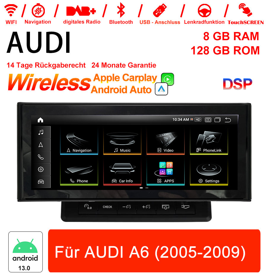 Android Autoradio für Audi A6 2005-2009 mit Wireless CarPlay & Android Auto