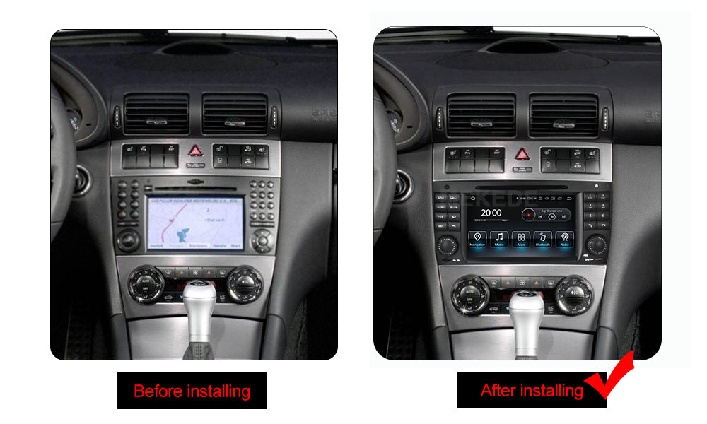 Android Autoradio für Mercedes Benz CLK W209 und CLS W219 2004-2012 mit Wireless CarPlay, Android Auto & DAB+