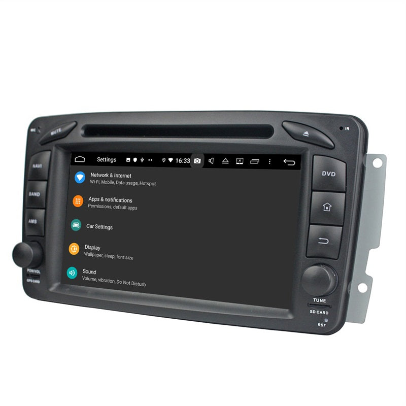Android Autoradio für Mercedes Benz C-Klasse W203/C209/W209, S-Klasse W203 und CLK C209/W209 1998-2006 mit Wireless CarPlay, Android Auto & DAB+