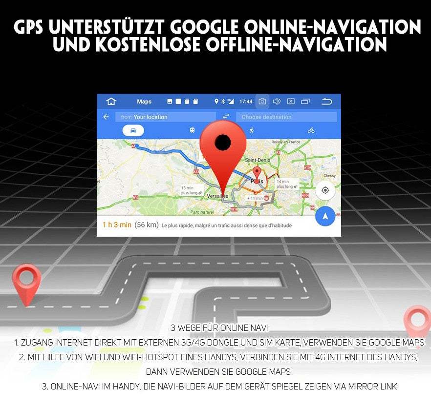 Android Autoradio für BMW 5er E39, X5 E53 und M5 E39 1996-2007 mit Wireless CarPlay, Android Auto & DAB+