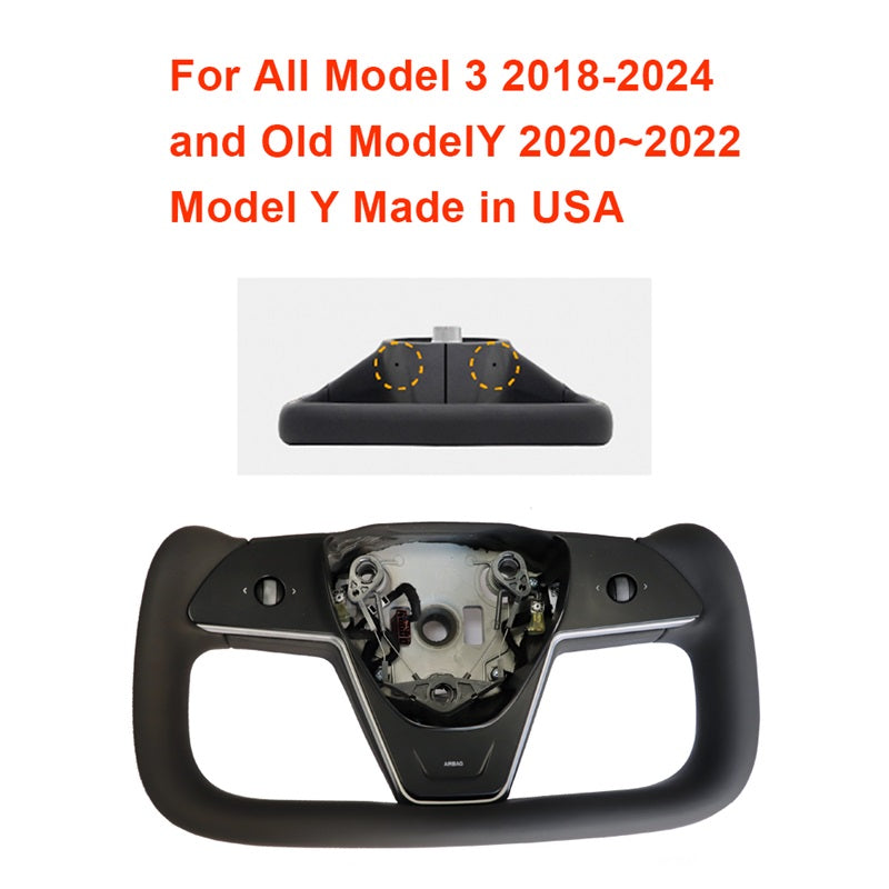 Yoke-Griff Modell Y 3, Heizungslenkrad, Modell X-Stil für Tesla, personalisiertes Rennleder, Modell Y 3 2017–2024