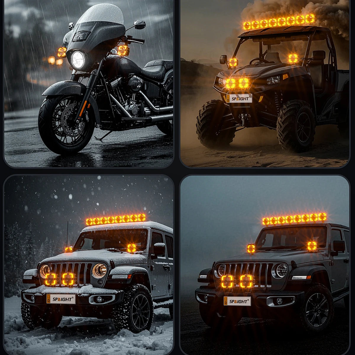 Superhelle LED-Arbeitslichtleiste für Auto, Offroad, LKW, SUV, ATV, Motorrad, Weiß und Bernstein, Drl, 12 V
