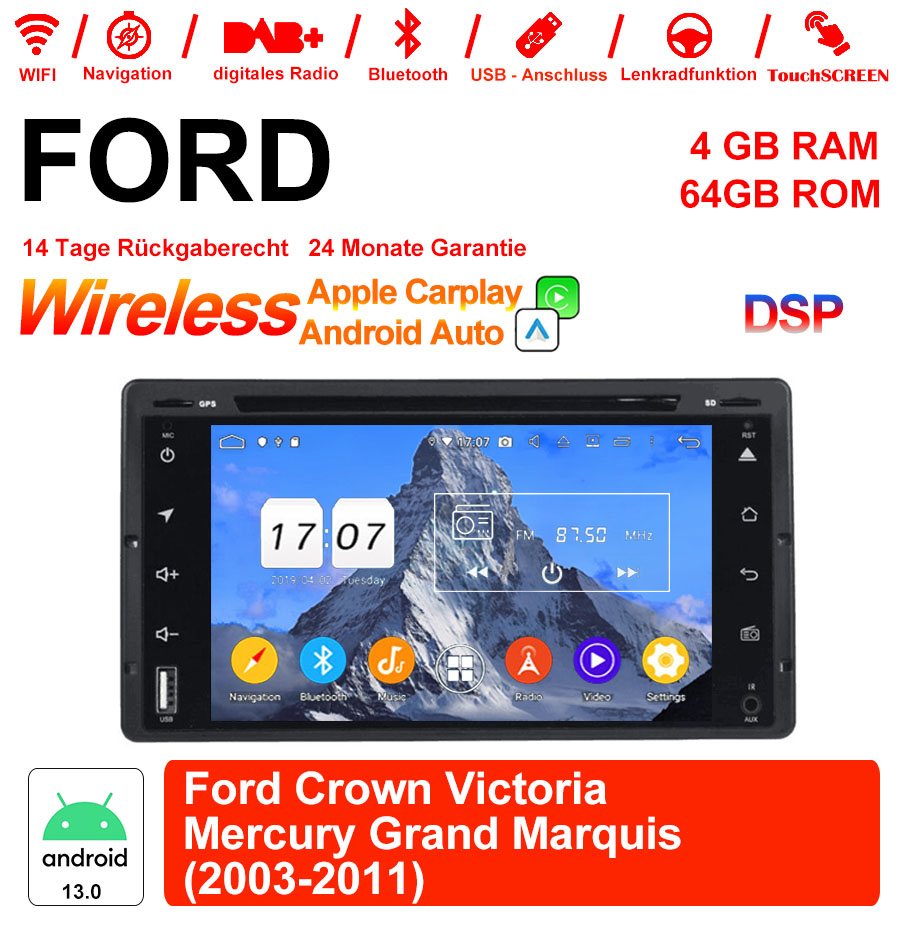 6.2 Zoll Android Autoradio für Ford Crown Victoria und Mercury Grand Marquis (2003-2011) mit Wireless CarPlay & Android Auto