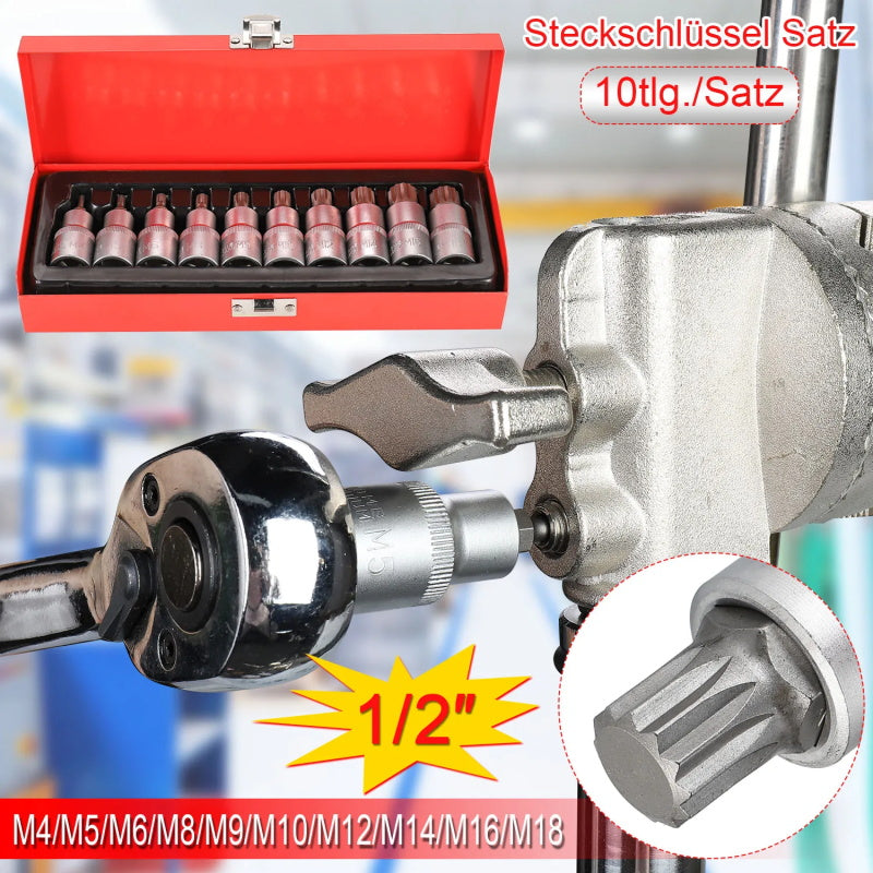 Vielzahn Steckschlüsselsatz 10stk M4-M18