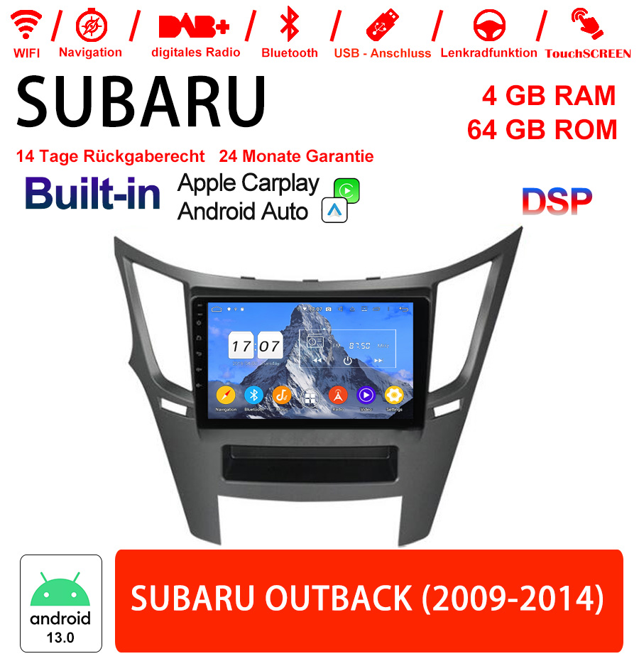 Android Autoradio für Subaru Outback 2009-2014 mit Wireless CarPlay & Android Auto