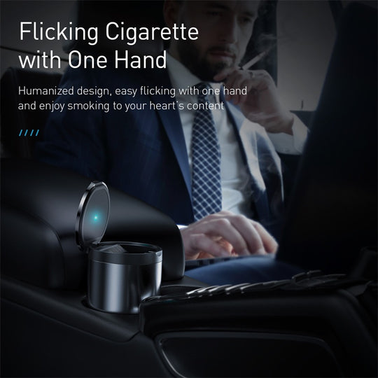 Baseus Tragbare Auto Aschenbecher LED Licht Zigarette Rauch Asche Halter Flammschutzmittel Hohe Qualität Asche tablett Auto Zubehör