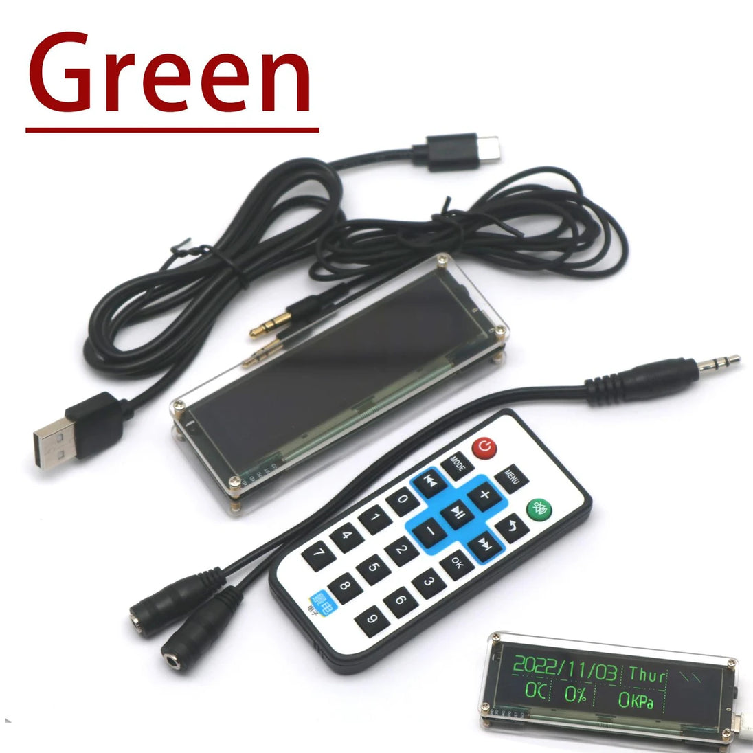 3.12 Zoll OLED-Bildschirm Audio Musik Spektrum WiFi Uhr, Level Display VU Meter mit Fernbedienung APP Steuerung für DC 5V-12V Auto Verstärker