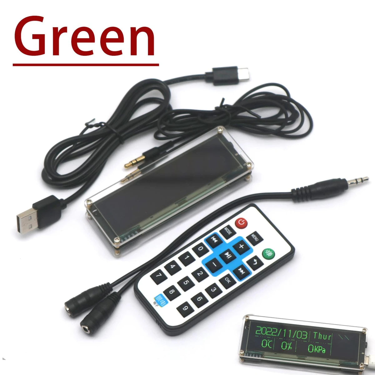 3.12 Zoll OLED-Bildschirm Audio Musik Spektrum WiFi Uhr, Level Display VU Meter mit Fernbedienung APP Steuerung für DC 5V-12V Auto Verstärker