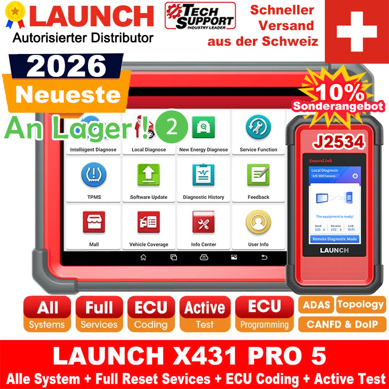 LAUNCH X431 PRO5 Diagnosegerät mit ECU Codierung & Vollsystemdiagnose