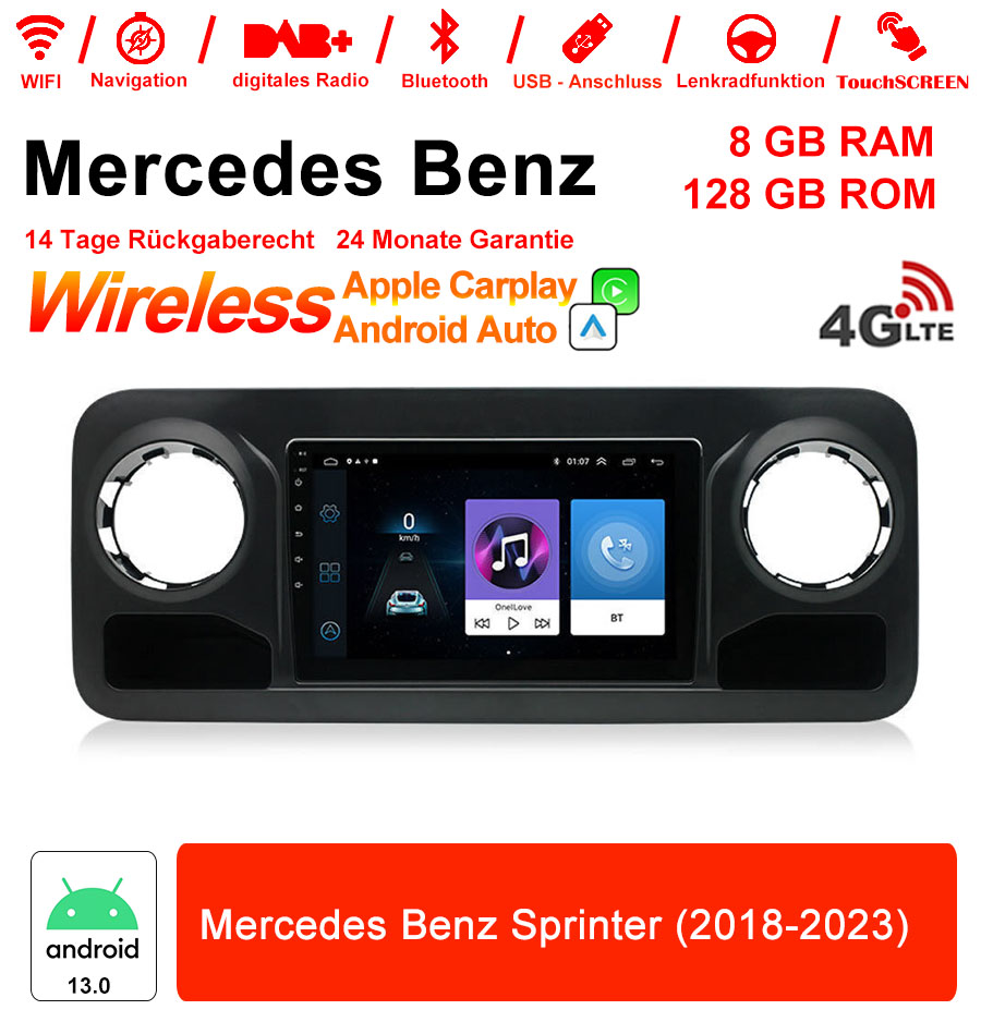 Android Autoradio für Mercedes Benz Sprinter 2018-2023 mit Wireless CarPlay, Android Auto & DAB+