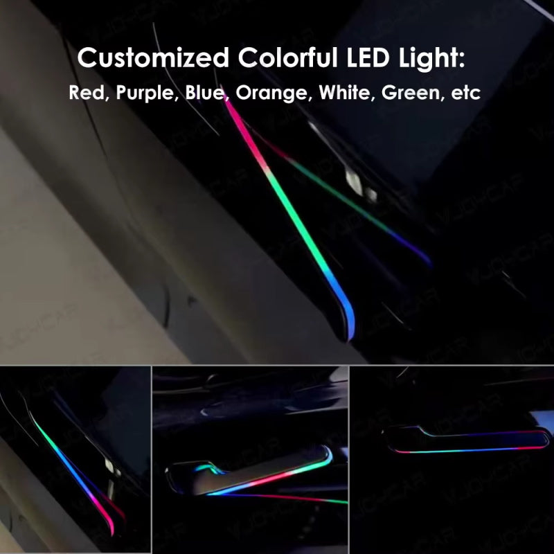 Kabelloser automatischer Türgriff für Tesla Model Y 3/3 Highland Colorful LED Lights 4-Türer-Lenker