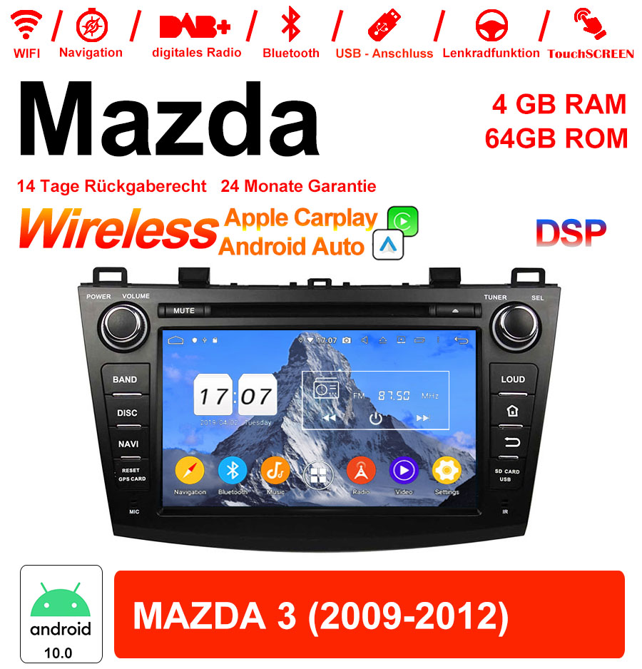 Android Autoradio für Mazda 3 2009-2013 mit Wireless CarPlay & Android Auto