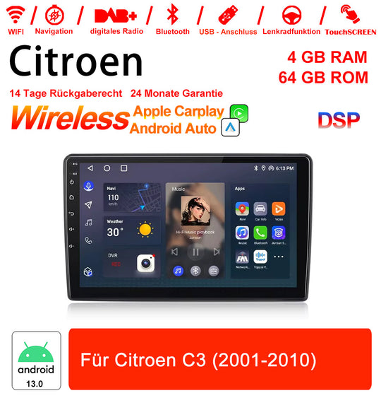 Android Autoradio für Citroen C3 (2001-2010) mit Wireless CarPlay & Android Auto