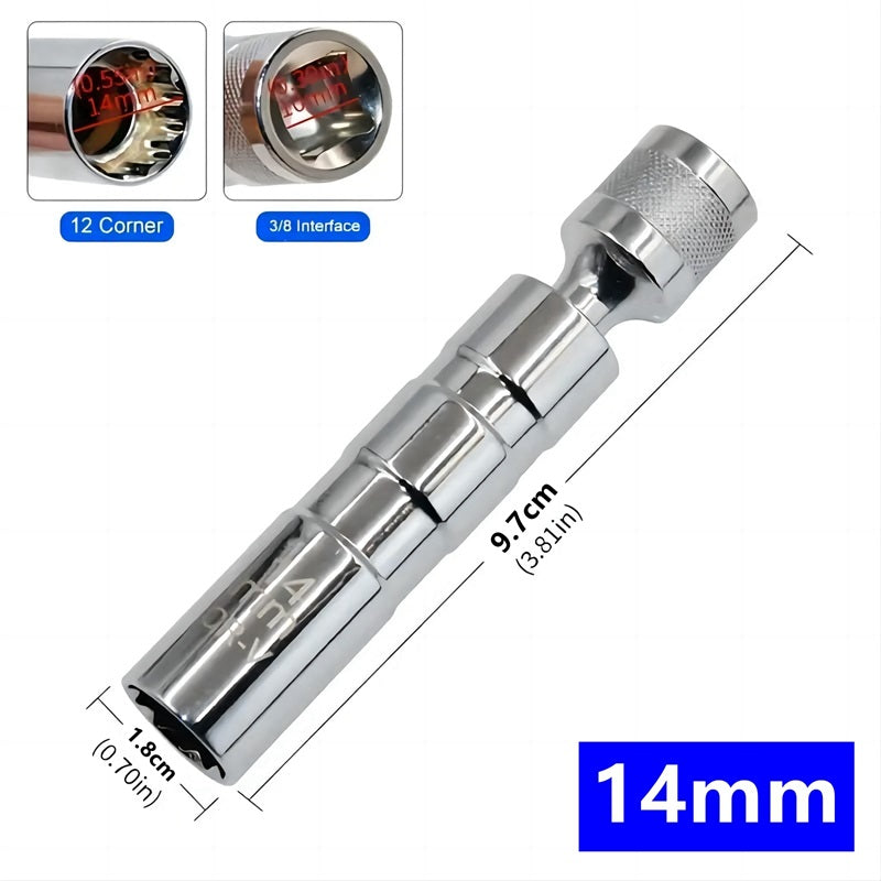 Drehmomentschlüssel für Zündkerze, 5-teiliges Set, 3/8 5–60 Nm, Zwei-Wege-Einstellung, 14 mm, 16 mm...