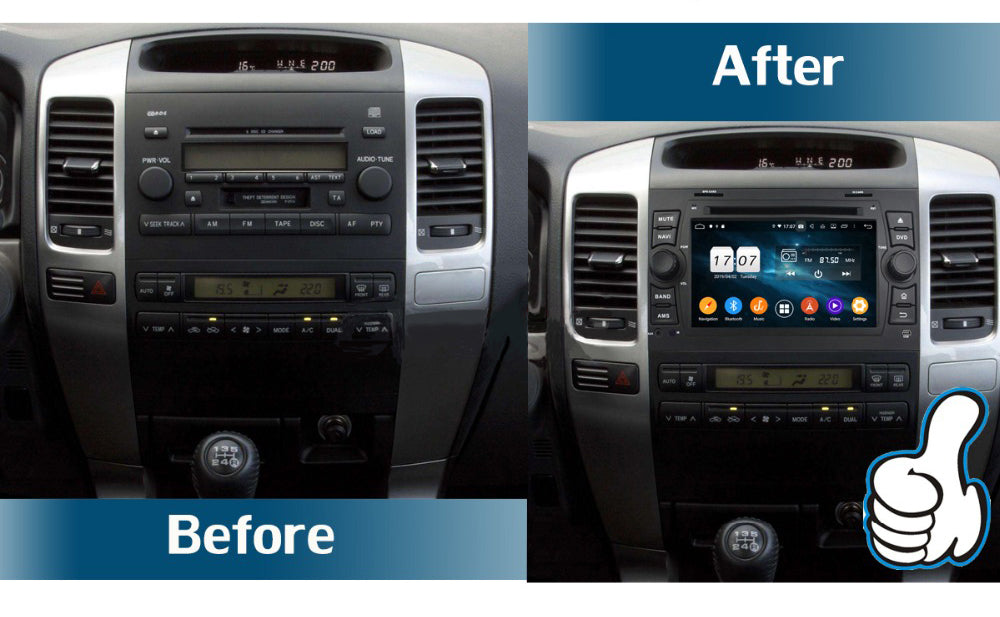 Android Autoradio für Toyota Prado LC120 2004-2010 mit Wireless CarPlay & Android Auto