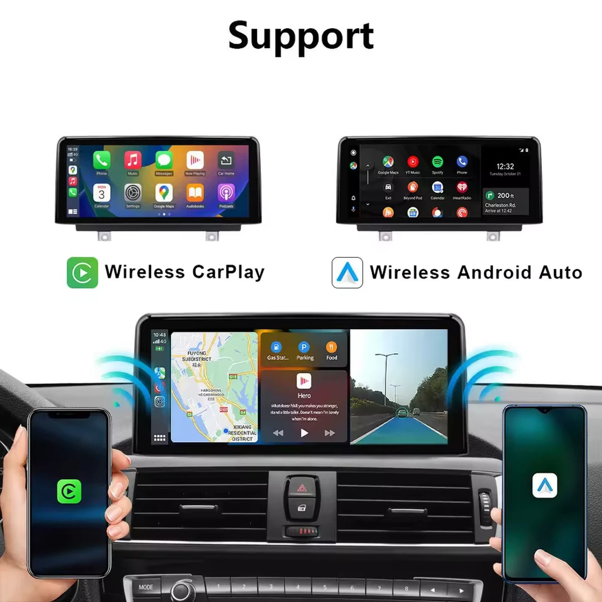 Android Autoradio für BMW 2er 2018 mit Wireless CarPlay, Android Auto & DAB+