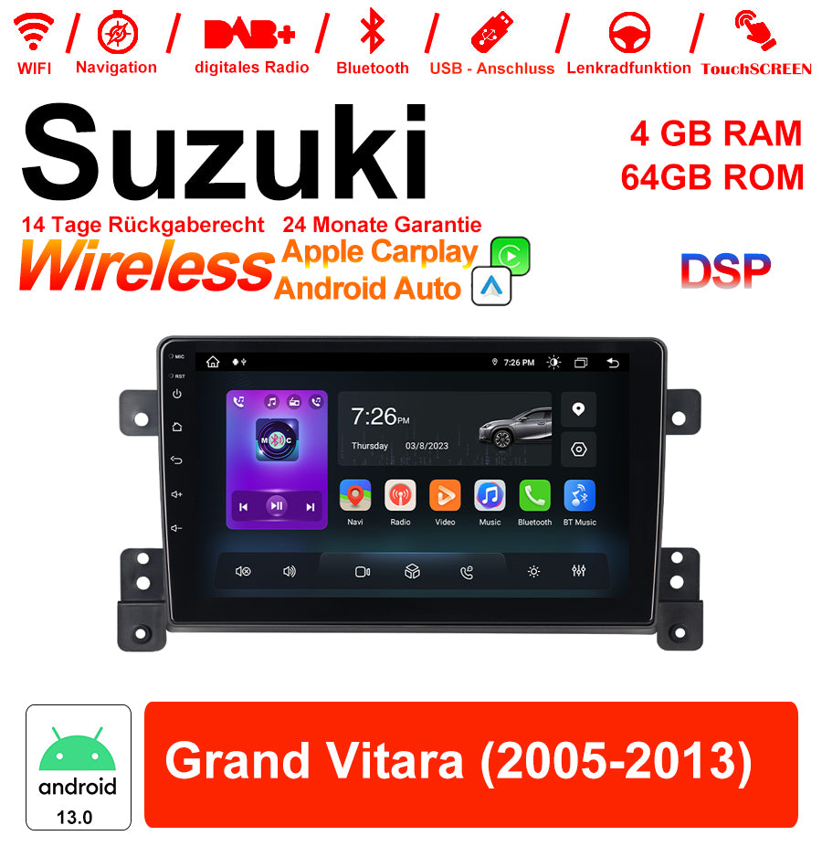Android Autoradio für Suzuki Grand Vitara 2005-2013 mit Wireless CarPlay & Android Auto