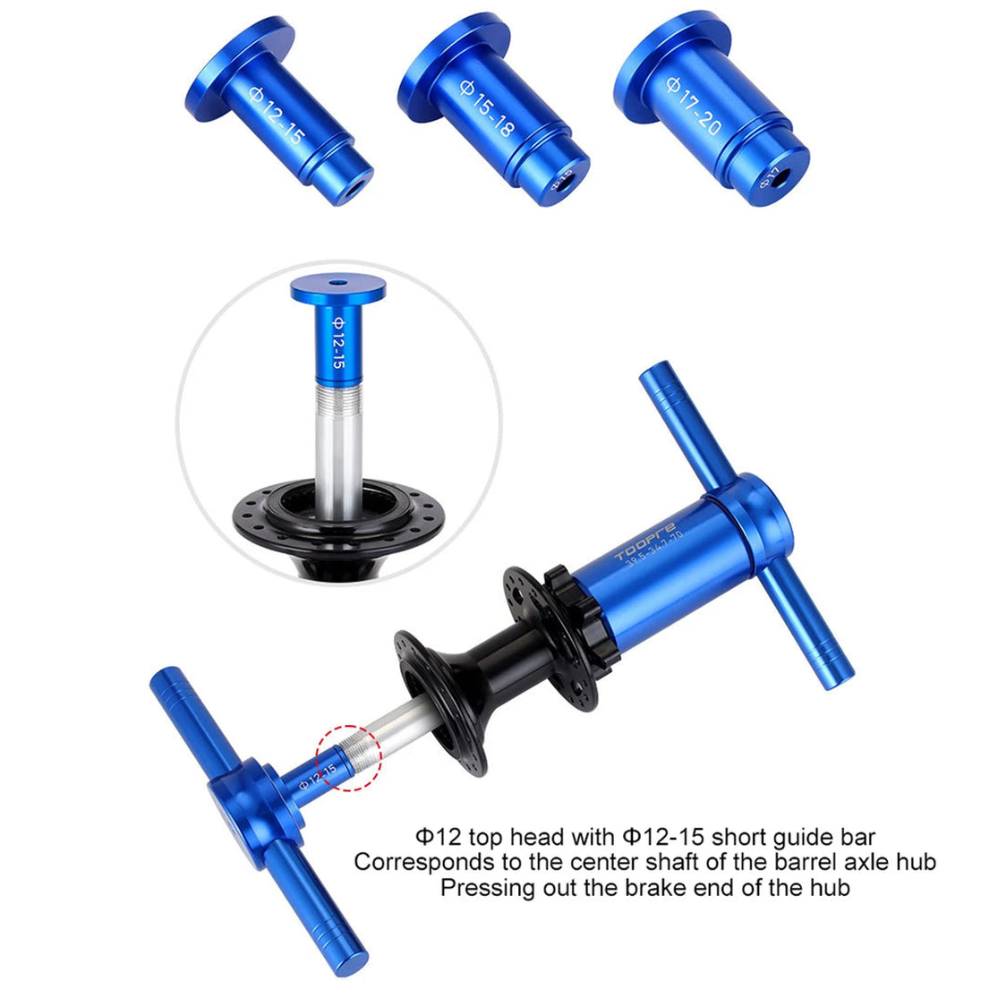 TOOPRE Fahrrad Quick Release Steckachse Hub Lager Presse Set,Lager Hub Montage Werkzeug