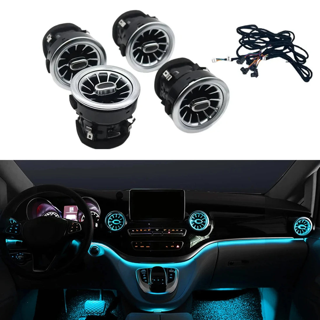 Auto LED Front Dashboard Klimaanlage Vent Outlet Turbo Innen