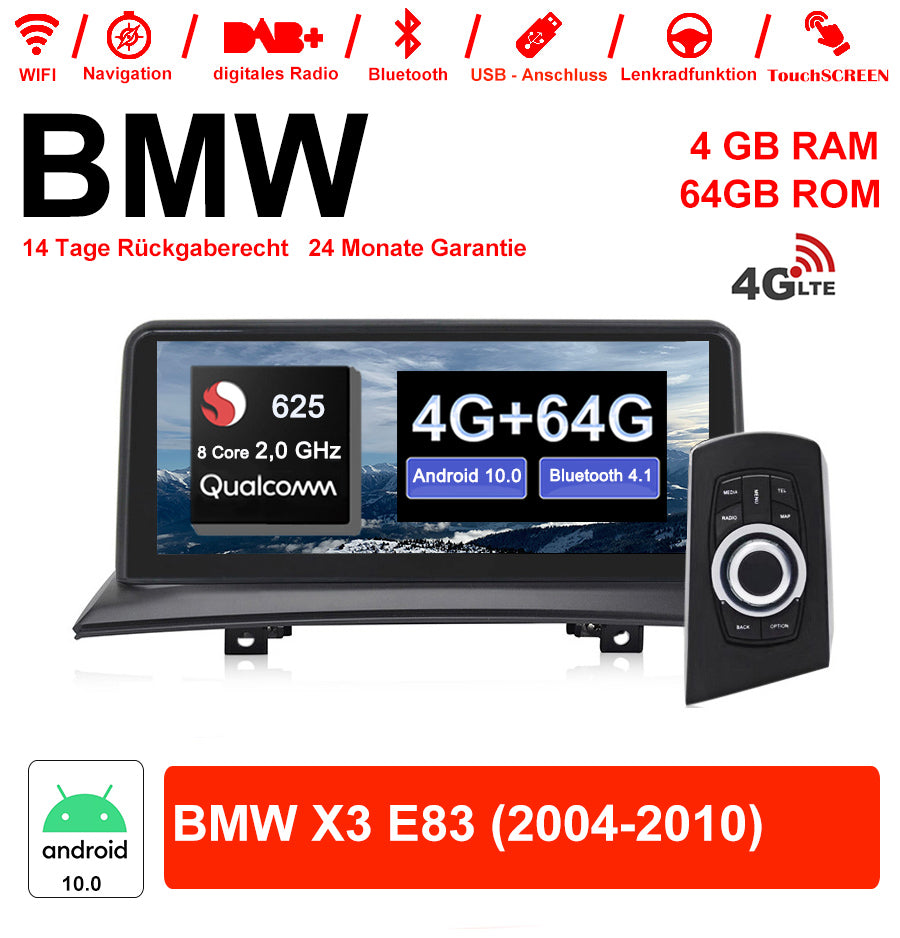 Android Autoradio für BMW X3 E83 2004-2010 mit Wireless CarPlay, Android Auto & DAB+