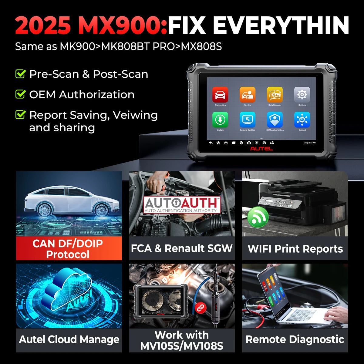 Autel MX900 OBD2 Diagnosegerät für Fahrzeugsysteme
