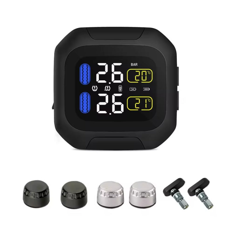 M3 Moto Wasserdichte Motorrad Echtzeit Tire Pressure Monitoring System TPMS Drahtlose LCD Display Externe Sensoren