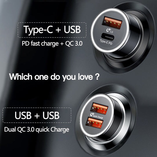 Baseus 36W Dual USB Quick Charge QC 3,0 Auto Ladegerät USB Typ-C PD Schnelle Ladegerät