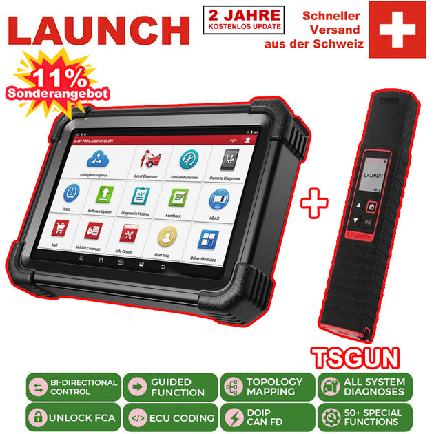 LAUNCH X431 PRO3 APEX Diagnosegerät mit ECU Codierung & Vollsystemdiagnose