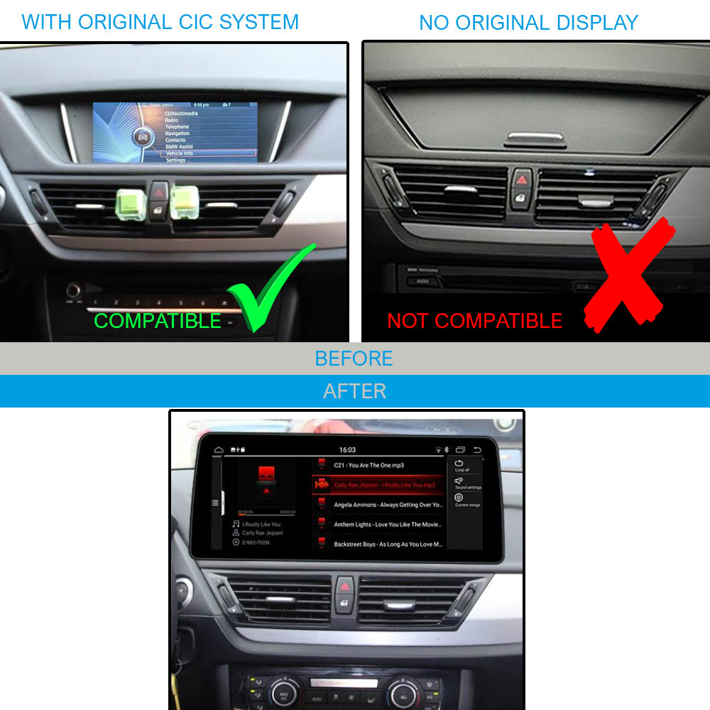 Android Autoradio für BMW X1 F48 2016-2017 mit Wireless CarPlay, Android Auto & DAB+